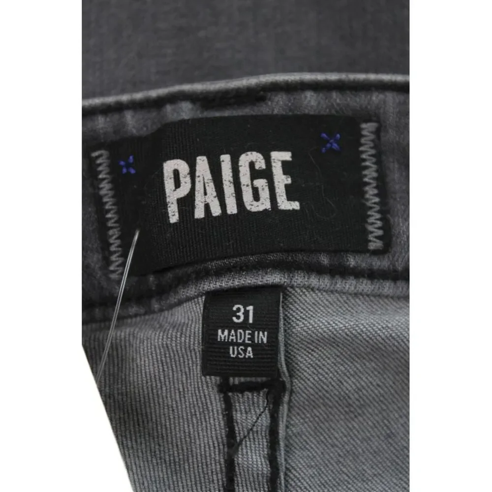 Paige Mens Straight Jeans Blue Cotton Button Casual Size 31